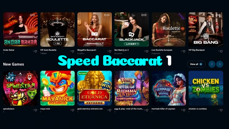 Speed Baccarat 1 casino presented on mobile device in Pakistan with slots and live games